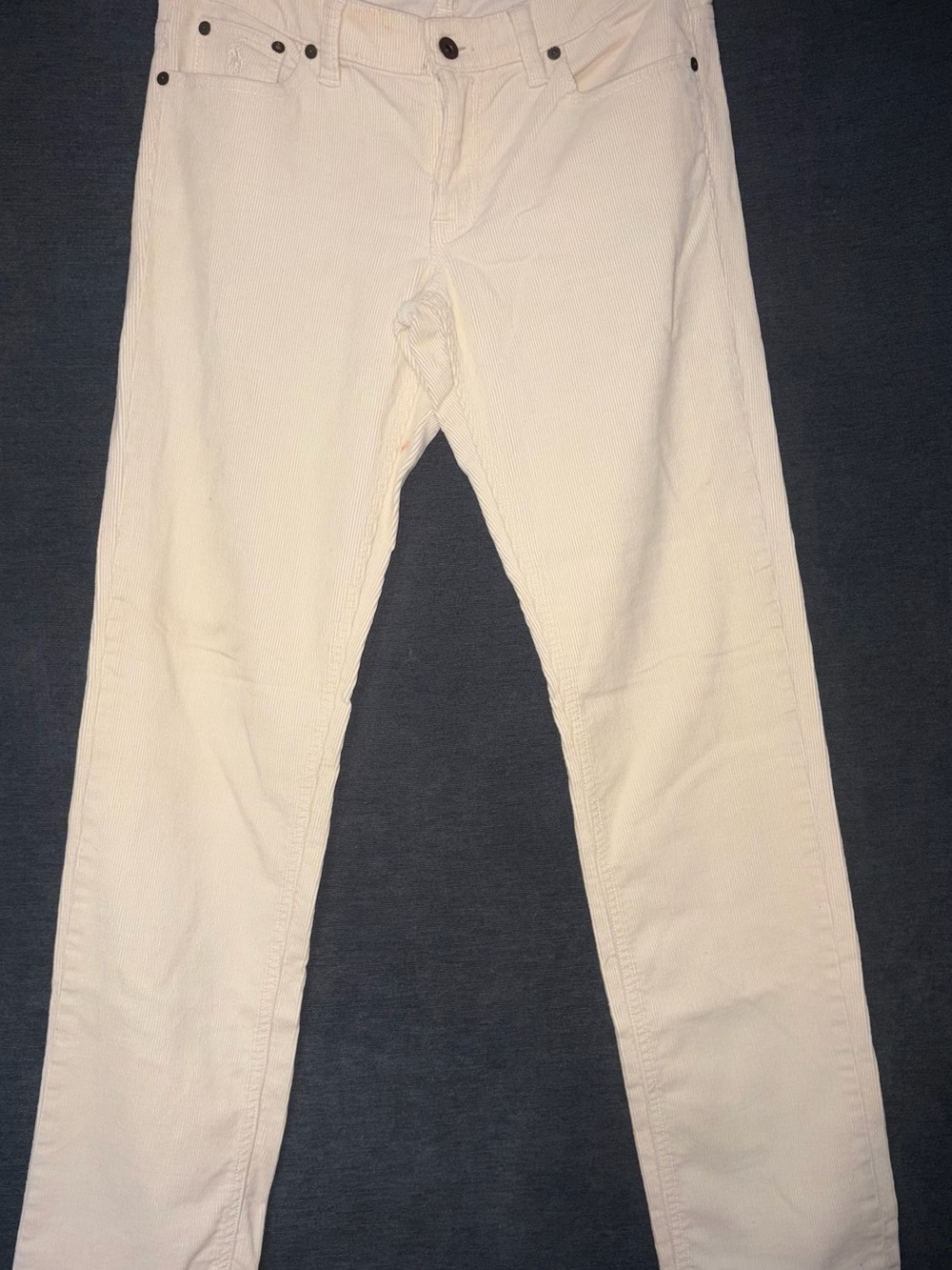 Ralph Lauren Cream Straight-Leg Corduroy Pants